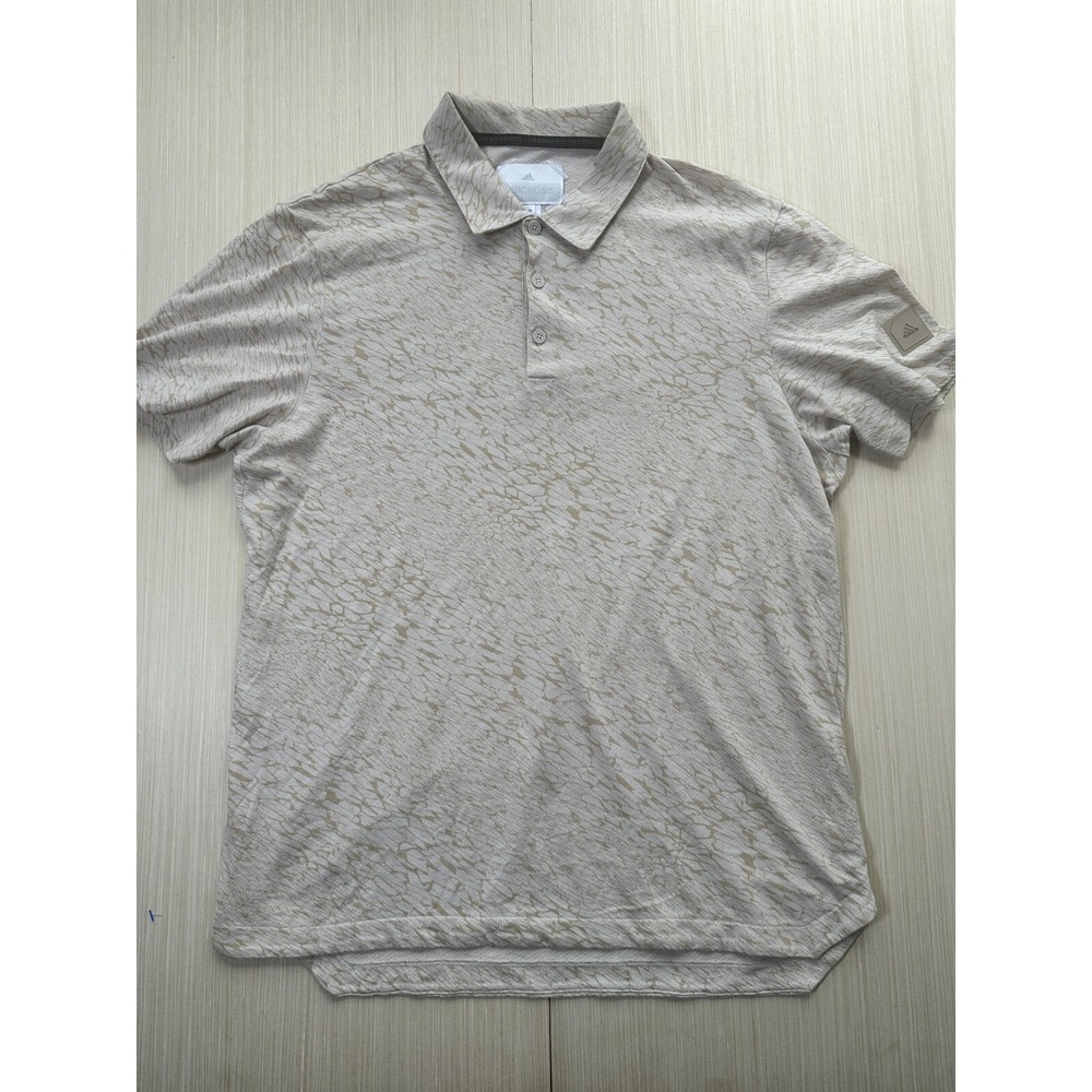 Adidas Adicross‎ Three Below Polo Shirt Mens M Gray Droptail Hem Collared Golf